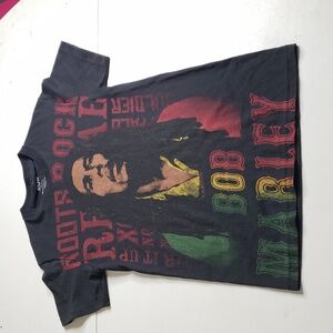 NWT Bob Marley Womens Roots Rock Reggae Black Crewneck Tee Size S Indie Rasta